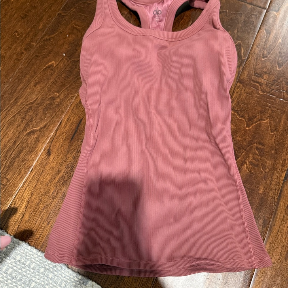 ALO Yoga Ribbed Tank Top - Dusty Rose